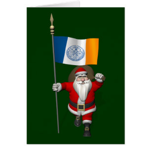 Santa Claus With Ensign Of New York