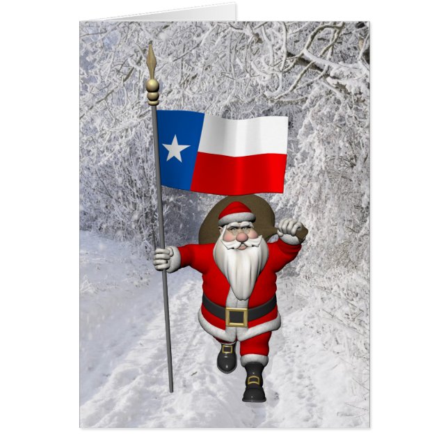 Santa Claus with Ensign Of Texas (Devant)