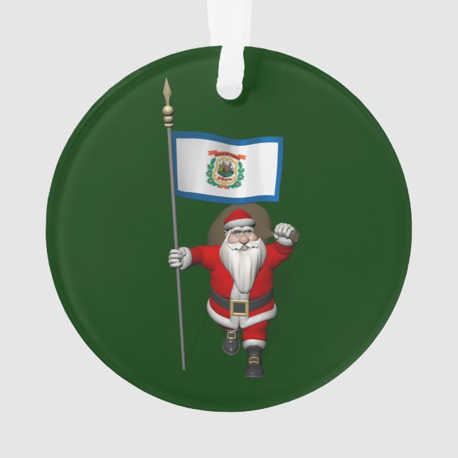 Santa Claus With Ensign Of West Virginia (dos)