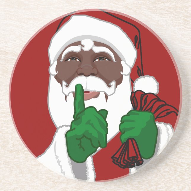 Santa Clause Dessous de verre Black Père Noël Noël (Devant)