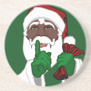 Santa Clause Dessous de verre Black Père Noël Noël