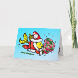 Santa Clause Fish - drôle jolie carte de Noël