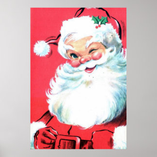 Santa Clause Poster Mur Art pour Noël