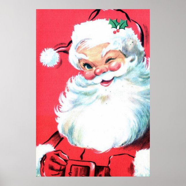 Santa Clause Poster Mur Art pour Noël (Devant)