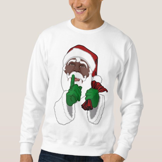 Santa Clause Sweatshirt Black Père Noël Sweatshirt (Devant)