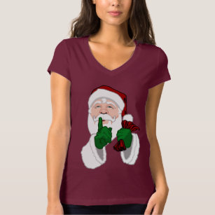 Santa Clause T-shirts Shirt Lady's Cute Père Noël