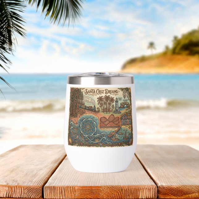 Santa Cruz California Dreams Map – Vibrant Coast (Plage (pivotée))