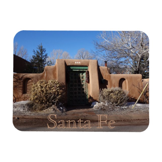 Santa Fe New Mexico Adobe and Door Magnet (Horizontal)