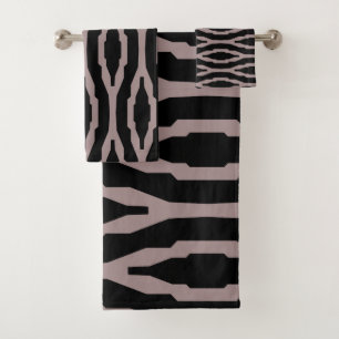 Santa Fe Rose et Noir Motif Géométrique Moderne