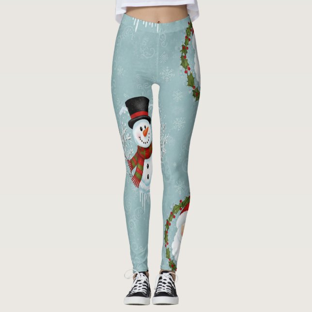 Santa Frosty Christmas Leggings AI Used (Devant)