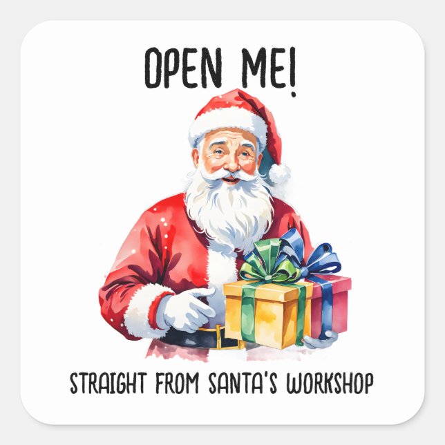 Santa Gift Tag Sticker – ‘Open Me! Straight from  (Devant)