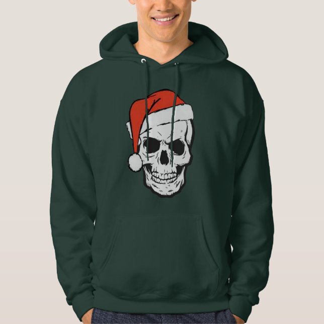 Santa Hat Skull Pun Joke Funny Sweat - shirt à cap (Devant)