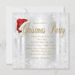 Santa Hat Snowflake Noël Invitations