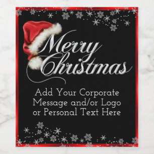 Santa Hat Snowflake Noël Vin bouteille Étiquettes