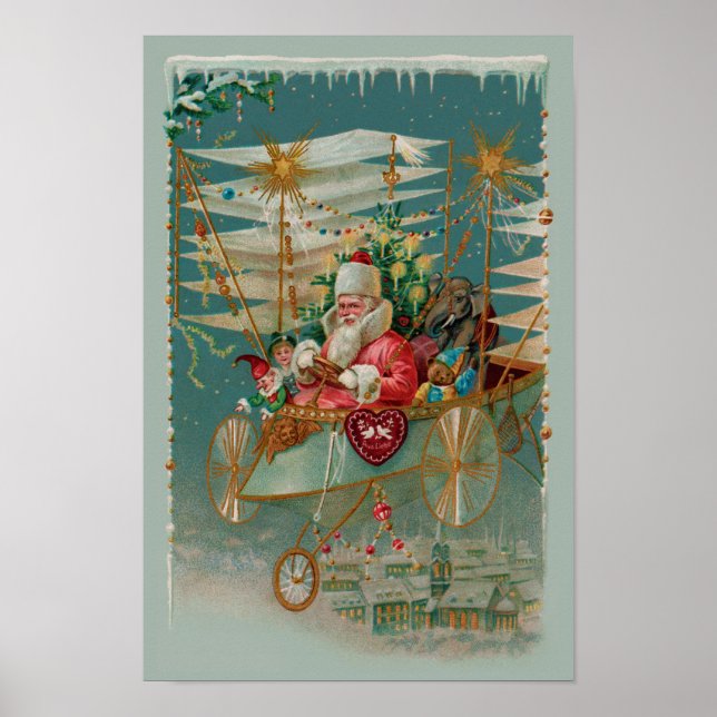 Santa & His Amazing Flying Machine Poster (Devant)