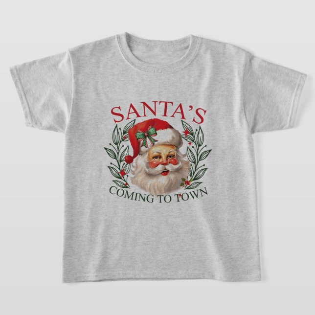 Santa in Town Kid's Christmas T-shirts (Poser)