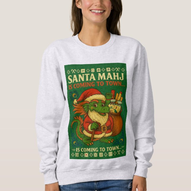 Santa Mahj Ugly Sweater Sweatshirt (Devant)
