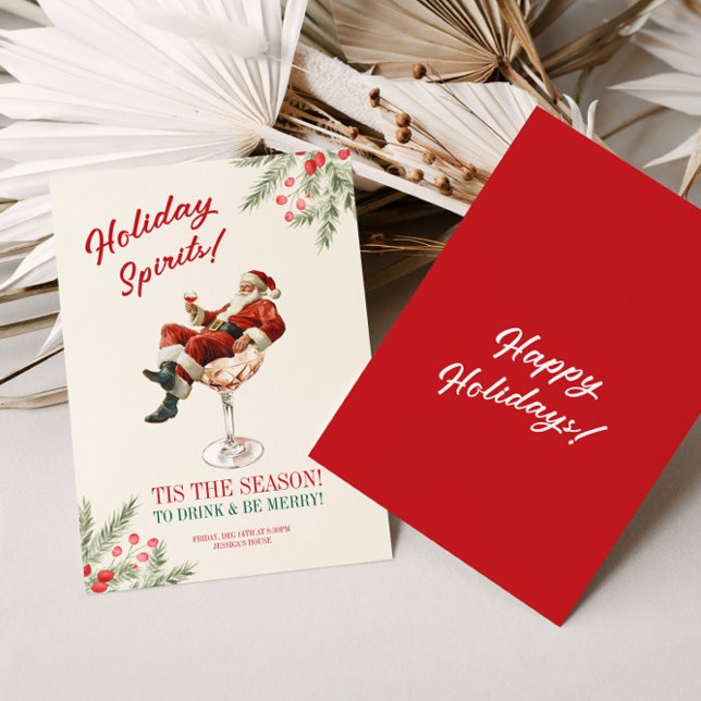 Santa Martini Christmas Holiday Invitation (Santa Martini Christmas Holiday Invitation)