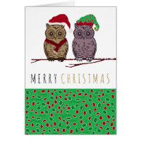 Santa Owl and Elf Owl