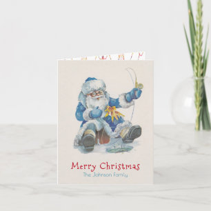 Santa parti à la pêche (PHOTO INSÉRÉE) - Carte /