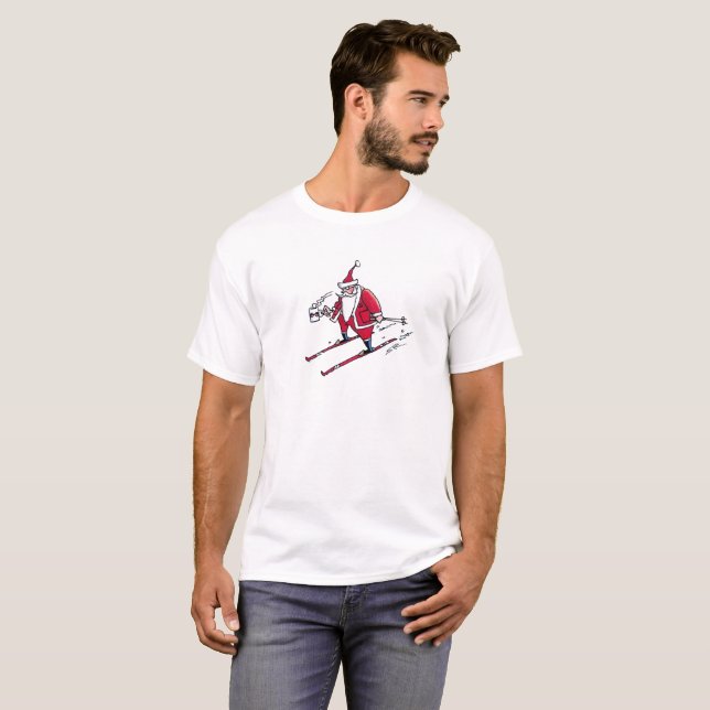 Santa Skiing T-shirt (Devant entier)