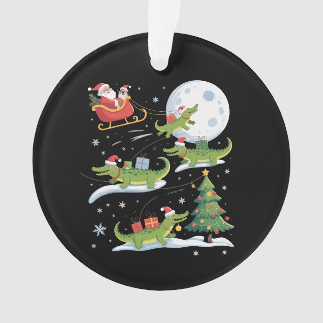 Santa Sleigh Riding Alligator Christmas Funny Xmas (devant)