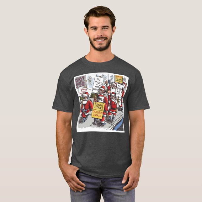 Santa Strike men charcoal T-shirt (Devant entier)