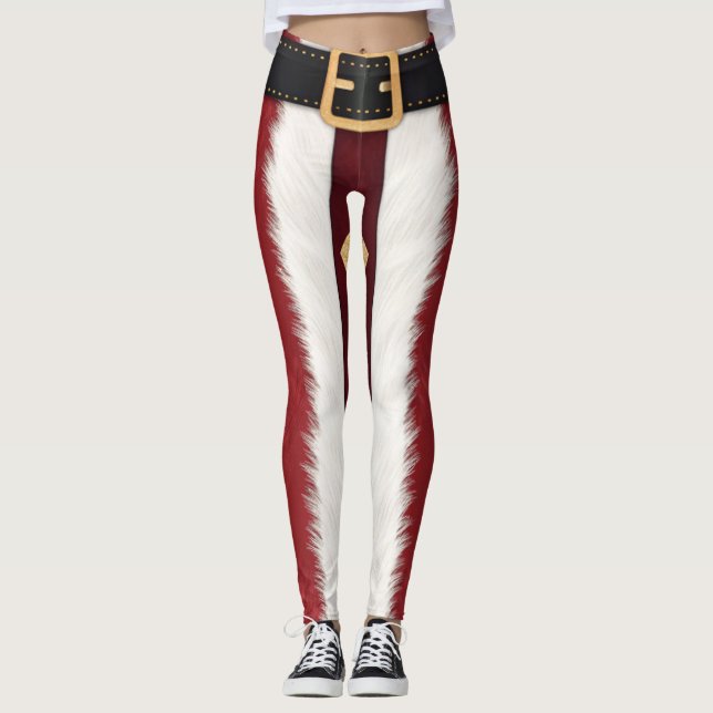 Santa Suit Striped Leggings – Modern Christmas  (Devant)