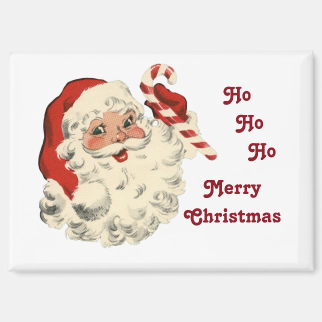 Santa With Candy Cane Magnet (Recto)