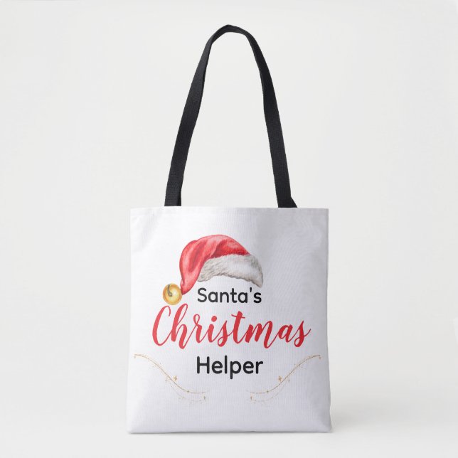 Santa's Christmas Helper Customizable Tote Bag (Devant)