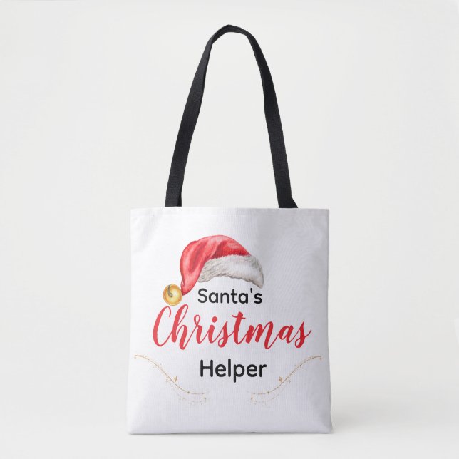 Santa's Christmas Helper Customizable Tote Bag (Devant)