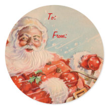 Santas Sleigh Ride Cadeau Balise Stickers