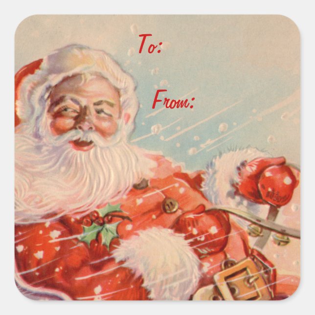 Santas Sleigh Ride Carré Gig Stickers (Devant)
