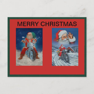 Santas sur les motos carte postale