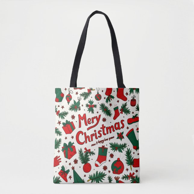 Santa's Surprise Christmas Gift Tote Bags (Devant)