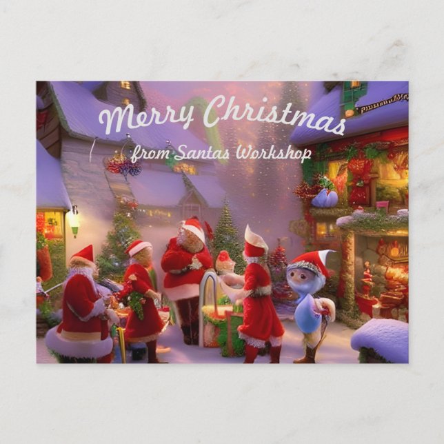Santas Workshop Carte de poste de Noël (Devant)