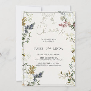 Santé! Élégant Faire-part de mariage Floral