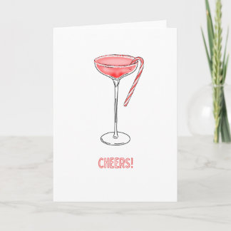 Santé! Sucre de canne Cocktail Carte de Noël