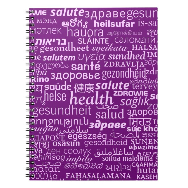 Santé Texte multilangue Vos couleurs Carnet (Devant)