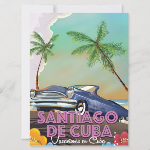 Santiago de Cuba Affiche de voyage Vintage