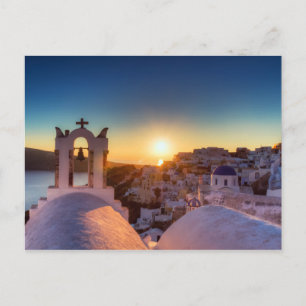 Santorin - Cycladic Oia au coucher du soleil carte