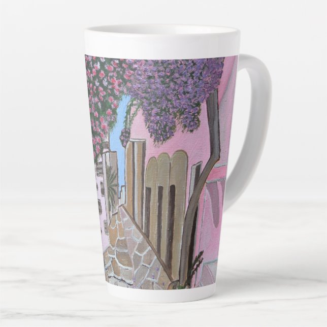 Santorin Grèce latte mug (Angle droit)