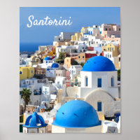 Santorin, Grèce - Poster de voyage