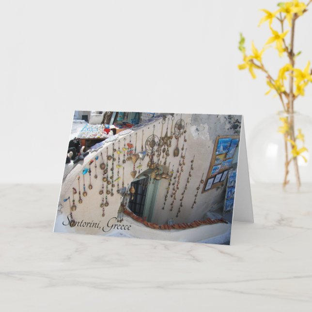 Santorin, Grèce Souvenirs - carte (Fleur jaune)