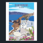 Santorin Grèce Vintage Grèce Affiches de voyage<br><div class="desc">Santorin Grèce Vintage Grèce Affiches de voyage</div>