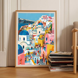 Santorin Impression Illustration Santorin Grèce Vo