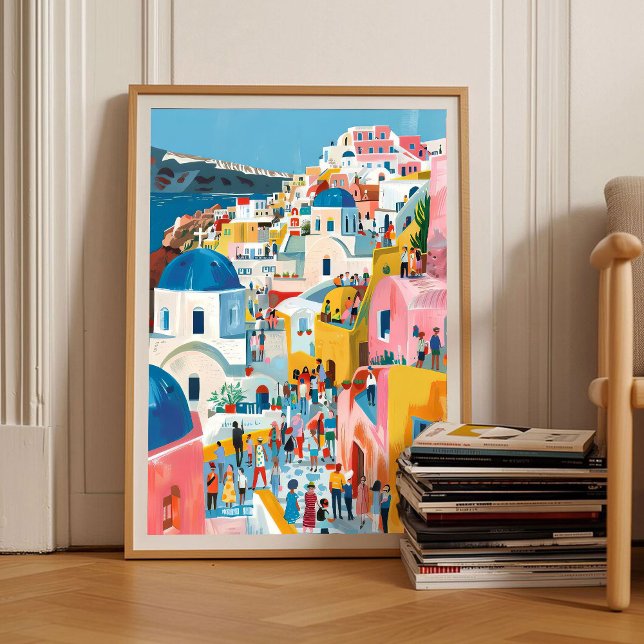 Santorin Impression Illustration Santorin Grèce Vo (Créateur téléchargé)