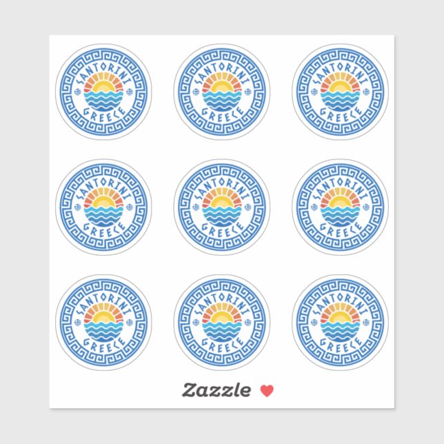 Santorin Island, Grèce Sticker à pack multiple (Feuille)