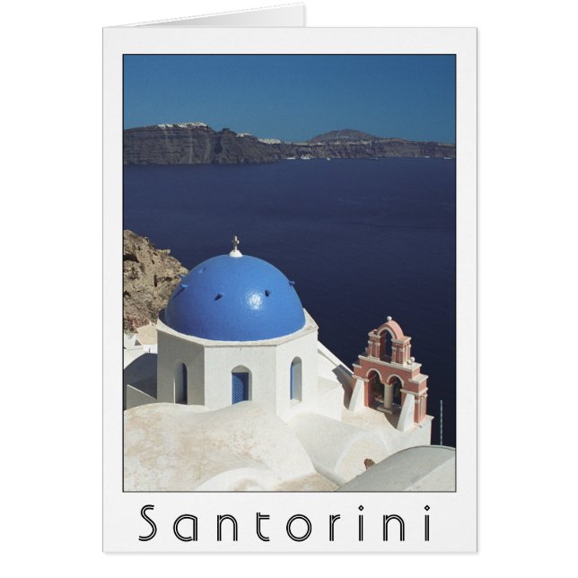 Santorini, carte de la Grèce (blanc à l'intérieur) (Devant)