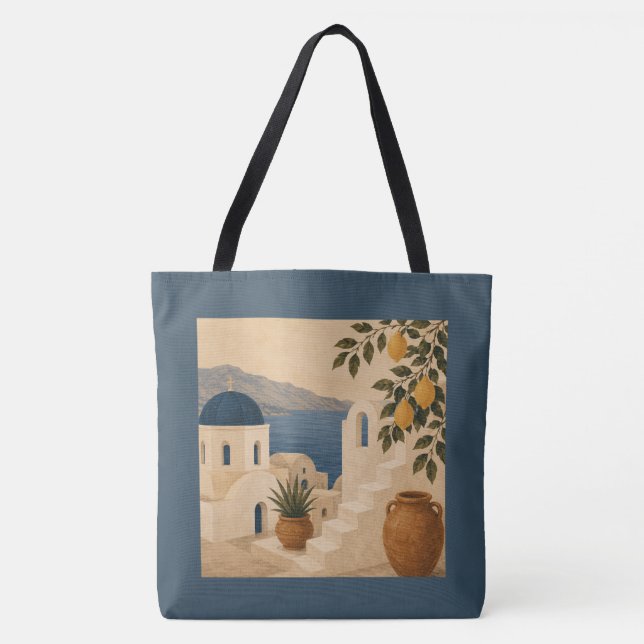 Santorini Lemon Tree Tote Bag (Devant)